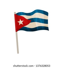 Crashing Cuban flag. Vector illustration on white background.