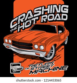 crashing hot roads, vector car illustrations