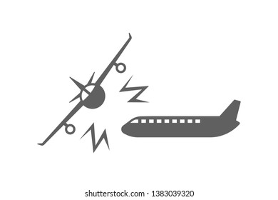 Crashing plane icon vector in trendy flat style isolated on white background