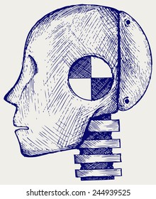 Crash-test dummy. Doodle style