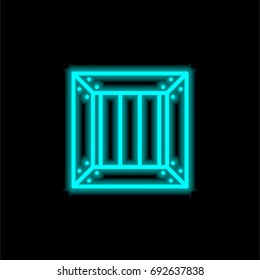 Crate blue glowing neon ui ux icon. Glowing sign logo vector