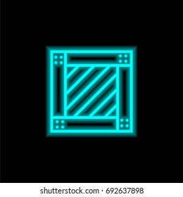 Crate blue glowing neon ui ux icon. Glowing sign logo vector