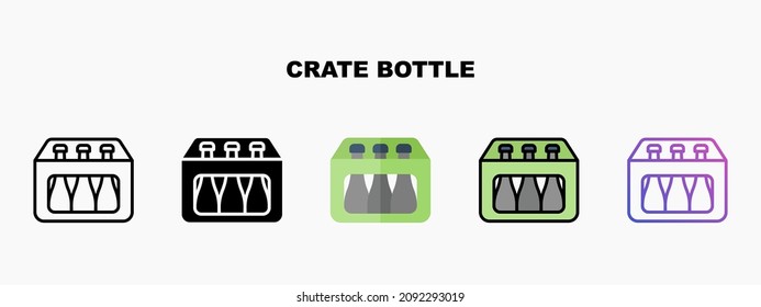 Crate Bottle icon designed in outline flat glyph filled line and gradient. Perfect for website mobile app presentation and any other projects. Enjoy this icon for your project.