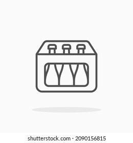 Crate Bottle icon. Editable Stroke and pixel perfect. Outline style. Vector illustration. Enjoy this icon for your project.