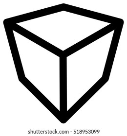Crate / box or cube icon, symbol. Geometry, shipping, delivery, packaging, logistics concept icon.