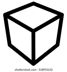 Crate / box or cube icon, symbol. Geometry, shipping, delivery, packaging, logistics concept icon.