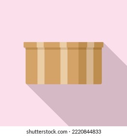 Crate box icon flat vector. Delivery cardboard. Carton package