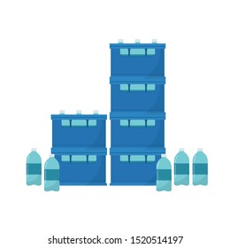 Crate cartoon vector. free space for text. wallpaper. Bottle in crate.