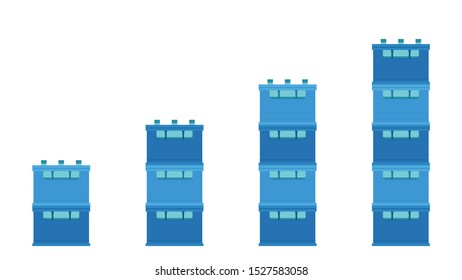 Crate cartoon vector. free space for text. wallpaper. Bottle in crate.