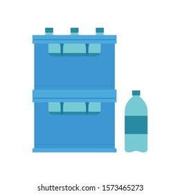 Crate cartoon vector. free space for text. wallpaper. Bottle in crate.