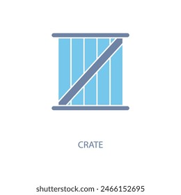 crate concept line icon. Simple element illustration. crate concept outline symbol design.