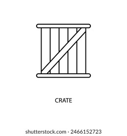 crate concept line icon. Simple element illustration. crate concept outline symbol design.