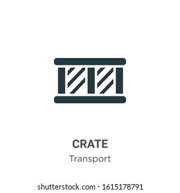 Crate glyph icon vector on white background. Flat vector crate icon symbol sign from modern transport collection for mobile concept and web apps design.