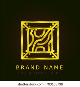 Crate golden metallic logo