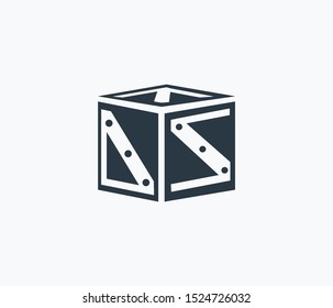Crate icon isolated on clean background. Crate icon concept drawing icon in modern style. Vector illustration for your web mobile logo app UI design.