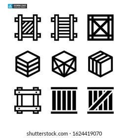 crate icon isolated sign symbol vector illustration - Collection of high quality black style vector icons
