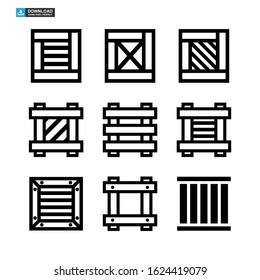 crate icon isolated sign symbol vector illustration - Collection of high quality black style vector icons
