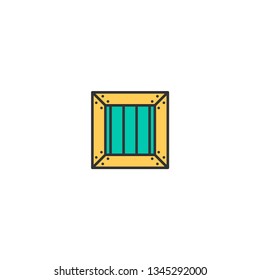 crate icon line design. Business icon vector illustration