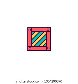crate icon line design. Business icon vector illustration