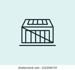 Crate icon line isolated on clean background. Crate icon concept drawing icon line in modern style. Vector illustration for your web mobile logo app UI design.