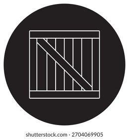Kistensymbol, Versandkiste, Aufbewahrungsbehälter, Frachtkasten, Holzkiste, Illustration, Vektorgrafik