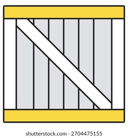 Icono de caja, caja de envío, contenedor de almacenamiento, caja de carga, caja de madera, ilustración, Vector