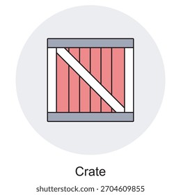 Icono de caja, caja de envío, contenedor de almacenamiento, caja de carga, caja de madera, ilustración, Vector