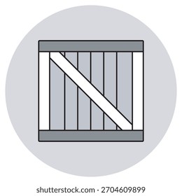 Icono de caja, caja de envío, contenedor de almacenamiento, caja de carga, caja de madera, ilustración, Vector