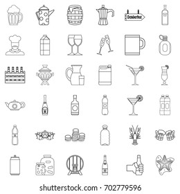 Crate icons set. Outline style of 36 crate vector icons for web isolated on white background