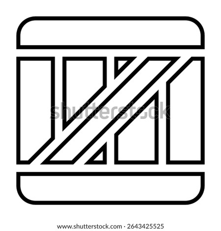 crate line icon design. crate thin black outline symbol vector illustration. editable stroke icon on transparent background.