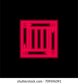 Crate red glowing neon ui ux icon. Glowing sign logo vector