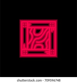 Crate red glowing neon ui ux icon. Glowing sign logo vector