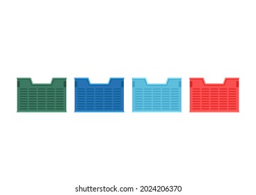 Crate stack cartoon vector. free space for text. wallpaper.