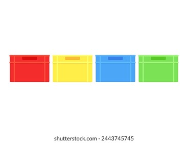 Crate stack cartoon vector. free space for text. wallpaper.