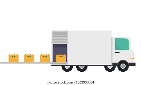 Crate vector. Beer crate. Bottle in crate. crate in cart. trolley vector. truck vector. Conveyor belt.