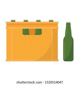 Crate vector. free space for text. wallpaper. Bottle in crate.