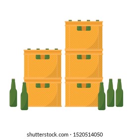 Crate vector. free space for text. wallpaper. Bottle in crate.