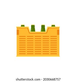 Crate vector. free space for text. wallpaper. Bottle in crate.