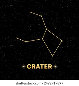 Crater constellation banner. Constellation icon. Flat style.