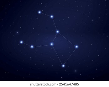 Crater constellation in night sky