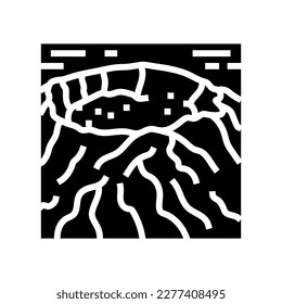 crater lava volcano glyph icon vector. crater lava volcano sign. isolated symbol illustration