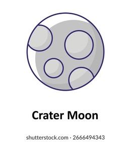 Icono de Vector de cráter lunar que puede modificarse o editarse fácilmente
