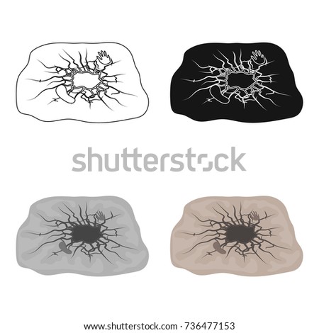 Crater, single icon in cartoon style. Crater, vector symbol stock illustration web.