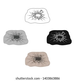 Crater, single icon in cartoon,black style. Crater, vector symbol stock illustration web.