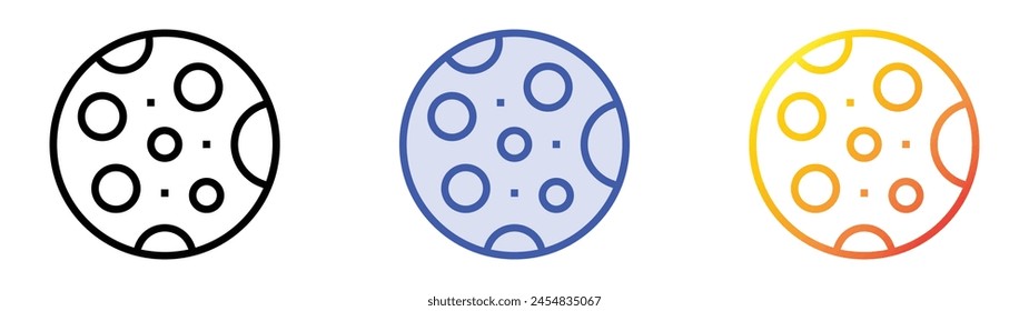 craters icon. Linear, Blue Fill and Gradient Style Design Isolated On White Background