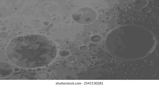 Craters on the planet. Moon surface. Planet surface. Vector illustration