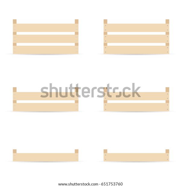 Crates Fruits Vegetables Empty Set Illustration Stock Vector (Royalty ...