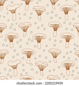 Crative childish mushroom pattern. Hand drawn overlapping background. Colorful wallpaper vector. Seamless vector pattern. Decorative illustration, good for print