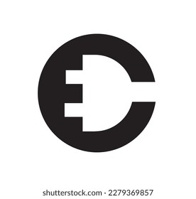 crative design of letter C and charger electricity plug
