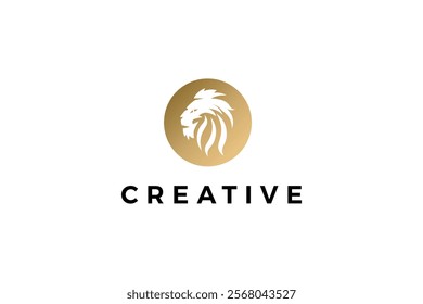 Crative Lion logo. Lion head logo. Lion head icon vector.